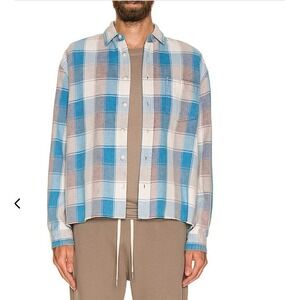 John Elliott Hemi Oversized Shirt in Point Sur Check Men 4 XL Designer $398